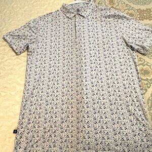 Mizzen+Main Polo, White/Blue, Large Trim, great condition